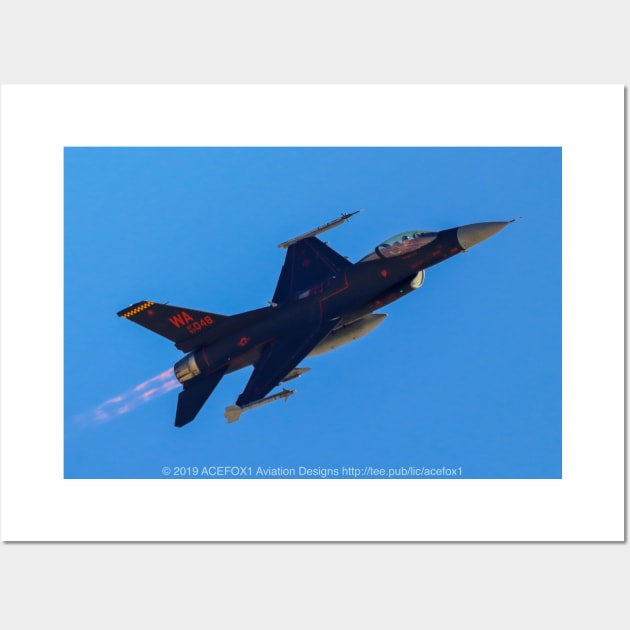 Black F-16 Viper Aggressor Squadron Wall Art by acefox1